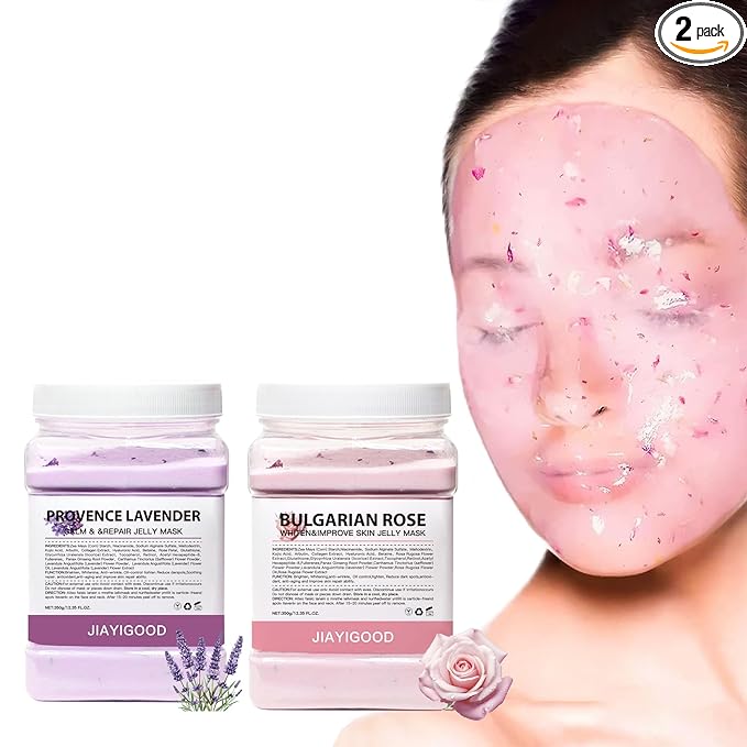 Jelly Mask for Facials Professional, Hydrating & Moisturizing Peel-Off Natural Gel Face Mask SkinCare, Professional Spa Use Jelly Face Masks, Deep Hydration (Lavender+Rose)