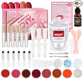 TSVATE Lip Gloss Making Kit, Lip Gloss Kit, Diy Lipgloss Set, Fun Make Your Own Lipgloss Kids Lip Gloss for Girls, Women, Moisturizing Lip Gloss Base, Jojoba Oil, Tubes, Gift for Her
