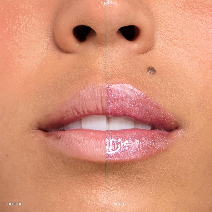 r.e.m. beauty by ariana grande On Your Collar Plumping Lip Gloss | High Shine Plumping Gloss | Hydrating Comfort | Iridescent Duochrome Finish (7 Rings)