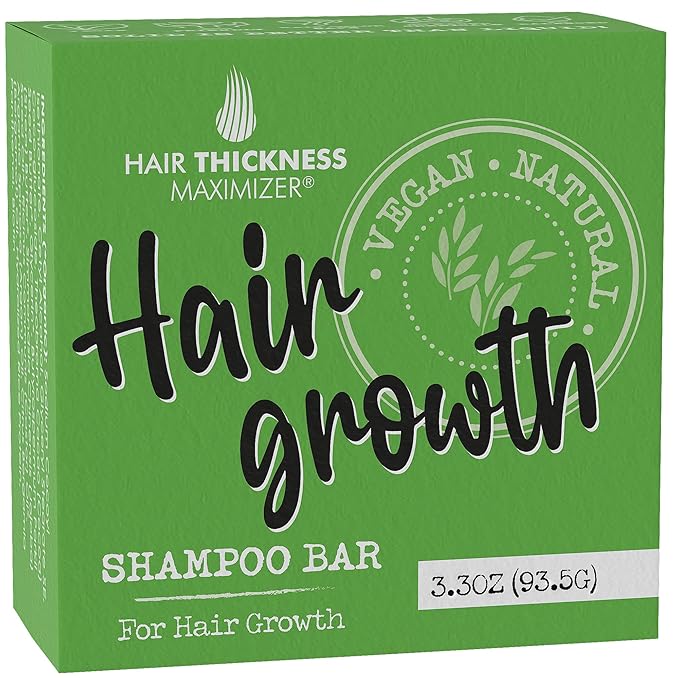 Hair Growth Shampoo Bar with Biotin. Eco-Friendly, No Harsh Chemicals, Color Safe, pH Balanced. Solid Shampoo Bar Equal to 3 Liquid Bottles. Zero Plastic, USA Made, Strengthening & Dry Hair Relief