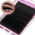 Mega Volume Lash Clusters 14-24mm Fluffy Wispy Cluster Eyelash Extensions D Curl Individual Lashes Dramatic Thick Cluster Lashes DIY Lash Extensions for Baddie Makeup by Yawamica