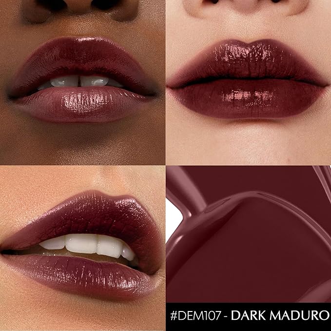 Depuplum Dark Brown Lipstick for Women Moisture Lip Gloss Tinted Lip Balm Sheer Lipsticks for Mother's Day Nourishing Hydrate Glossy Lipstick for Dry Lips,DM107 DarkMaduro