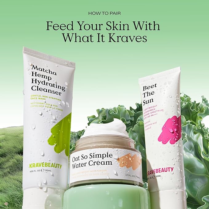 KraveBeauty Beet The Sun Lightweight Sunscreen SPF 40 PA+++, 2 Pack, Broad Spectrum Facial Sunscreen with Beet Root Extract & Hyaluronic Acid, Daily SPF Lotion for Face, Fragrance Free, 2 x 50 mL