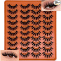 Mink Lashes Wispy Dramatic Thick Faux Mink Fake Eyelashes Pack 18mm 3D Full Strips Lashes Pack 20 Pairs Styles Mixed YH310