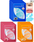 Lip and Eye Mask Kit,12 Pcs Crystal Collagen Under Eye Patches for Dark Circle Puffiness Dry Lines,Hydrating Moisturizing Skincare Lip Mask Eye Pads,Mother’s Day Skin Care Product for Women Mom-Set D