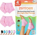 ZenToes Moisturizing Socks for Cracked Heel Treatment, Vitamin E, Olive Oil and Jojoba Oil Infused Heel Socks, Spa Gifts for Women, Mothers Day Gifts (Fuzzy Pink, Regular)