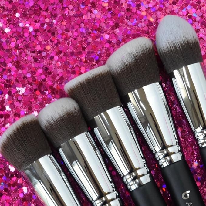 Mineral Powder Foundation Brush for Face – Finishing Powder Brush for Loose Pressed Powder, Setting Brush, Round Kabuki Foundation Brush, Synthetic