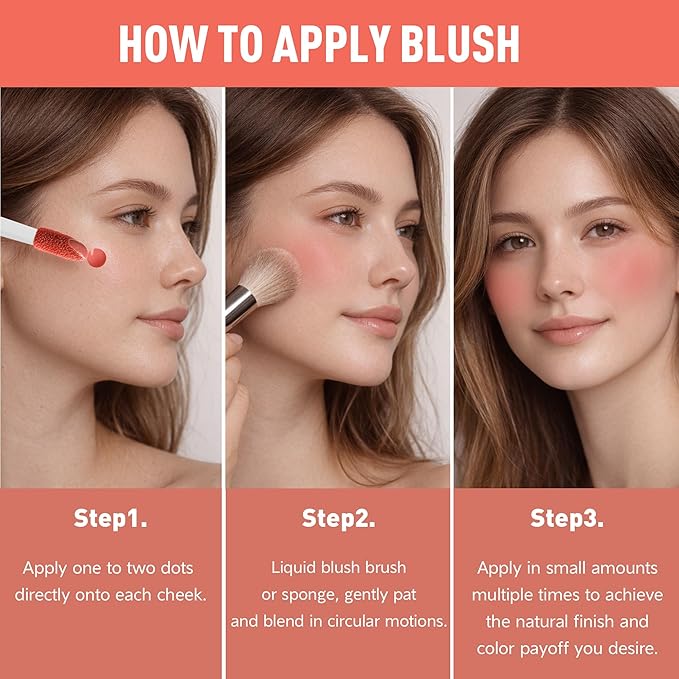 FV Liquid Blush, Long Lasting Buildable Cream Cheek Tint with High-Pigment Color, Weightless Blendable Formula for Natural Dewy Finish (Alice)