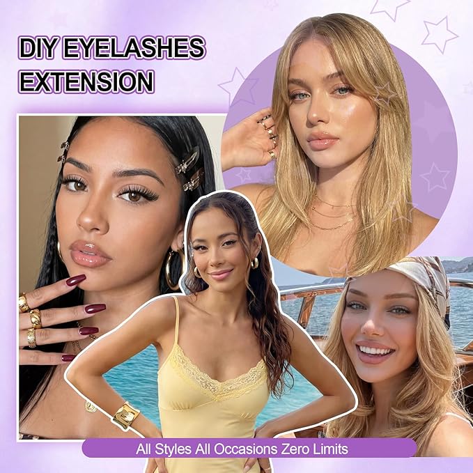 WENDY LASHES Clusters 80D+100D Eyelash Clusters 480PCS 9-16mm D Curl Natural Lashes Fluffy Wispy False Eyelashes DIY Cluster Eyelash Extensions