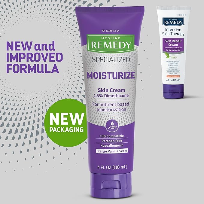 Medline Remedy Specialized Skin Cream, 4 oz., Hydrating and Nourishing Formula for Dry Skin