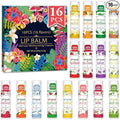 VISRIE 16 Pack Lip Balm, Natural Lip Balm Bulk with Vitamin E and Coconut Oil, Bulk Moisturizing Lip Balms for Dry Lips-16 Flavors