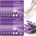 TEAWOO 16 Pairs Moisturizing Foot Masks with Lavender Oil & Jojoba Oil, Intensely Hydrating Foot Mask for Dry Cracked Feet, Moisturizing Socks for Cracked Heel Treatment