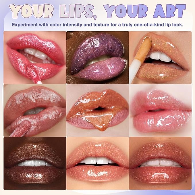 TSVATE Lip Gloss Making Kit, 58PCS DIY Lip Gloss Kit, Lipgloss Making Kit for Women, Beginner, Girls, Moisturizing Lipgloss Base Moist, Double-Ended Tubes, Jojoba Oil, Tween Girls Gift Trendy Stuff