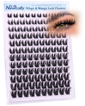 Bunny Manga Lash Clusters Wispy Spikes Eyelash Clusters Anime Fairy Cluster Eyelash Extensions Natural 8-16MM Individual Lashes CD-Curly DIY Lash Extension at Home by Newcally