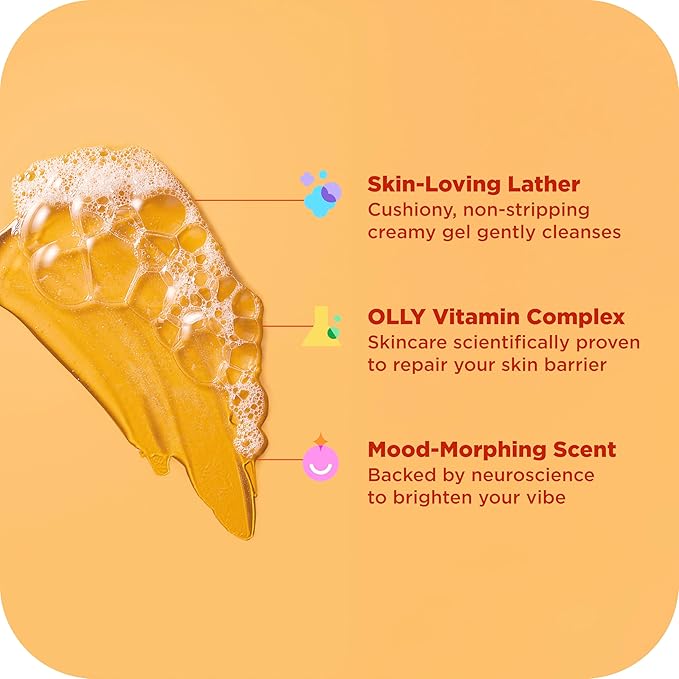 OLLY Body Wash Mixed Pack 4 Count to Restore Skin barrier & Hydrate skin 3 oz