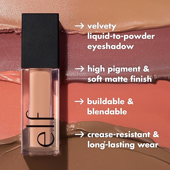 e.l.f. Liquid Velvet Eyeshadow, Crease-Resistant Liquid-to-Powder Eyeshadow For A Rich, Soft-Matte Finish, Vegan & Cruelty-Free, Pink Chiffon