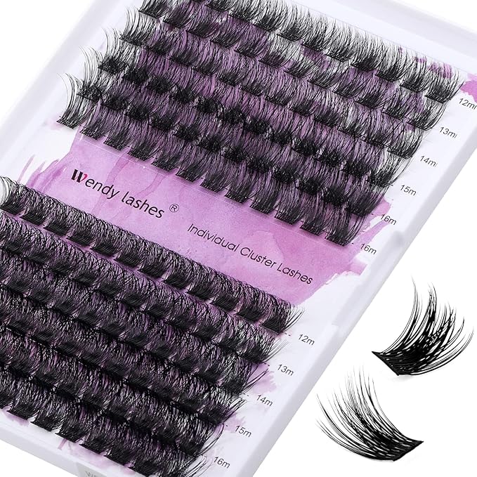 DIY Lash Clusters for Using at Home: Wendy, Natural, Fluffy, Wispy, Waterproof, Anime, Manga, Cat Eye, 0.07mm, D Curl, 12-16mm, FD18+B, FD0318