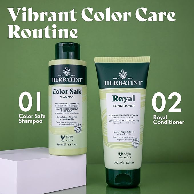 Herbatint Royal Conditioner with Aloe Vera & Jojoba Oil – Deep Moisturizing Formula for Color-Treated Hair – Restores Softness, Shine & Strength – Paraben & Sulfate Free – 6.8 fl oz