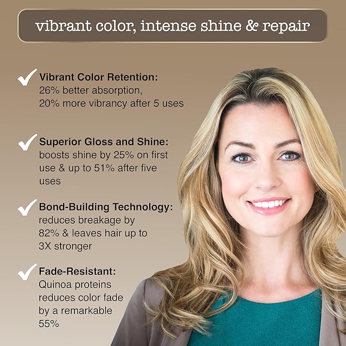Sauce Beauty Glossy Color + Gloss + Repair, Medium Blonde, Semi Permanent Hair Dye with Bond-Building and Color-Fade Protection Technology, Adds Shine & Deep Moisture, Lasts 4-8 Weeks, Stops Fade