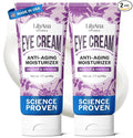 LilyAna Naturals Eye Cream for Dark Circles and Puffiness, Under Eye Cream for Wrinkles and Bags, Anti Aging helps Improve Dryness; for Sensitive Skin (1.7 Ounce, Pack of 2)