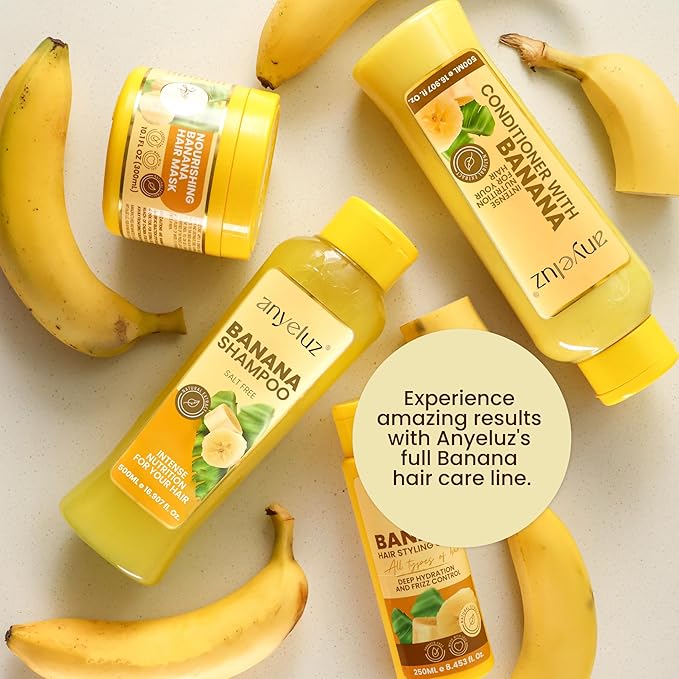 ANYELUZ Banana Conditioner - Deep Conditioning with Olive Oil for Fragile and Damaged Hair