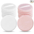 Sibba 12 PCS Blush Loose Powder Make Up Puff Face Setting Body Makeup Soft Velour Sponge Cosmetic Make Up Mini Portable Finger Applicator Holder Small Fluffy Highlighter Facial Cosmetic Cushion