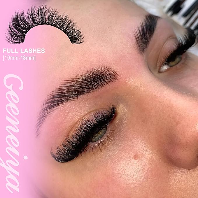 Geeneiya Full Lash Clusters D Curvature Eyelash Clusters Thick Cluster Eyelash Extensions Wispy Individual Lashes Extensions Waterproof Lashes DIY at Home for Beginners with Lash Map