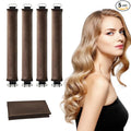 Heatless Hair Curlers, Satin Foam Rollers, Overnight Curling Rods for Long Hair, 5 Count (Brown)