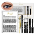 QUEWEL DIY Eyelash Extensions Kit, Lash Clusters 240 Pcs, Applicator Tool, Bond and Seal Super Hold, Glue Remover Easy to Apply at Home(30D+40D D MIX8-14)