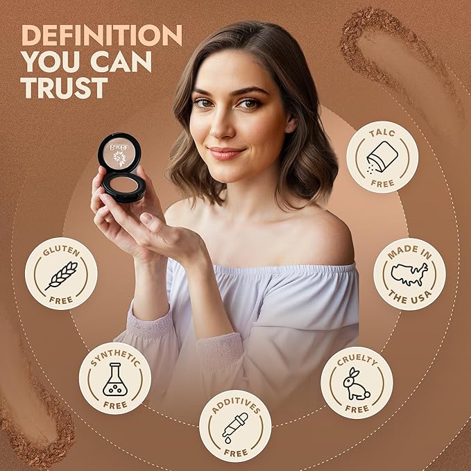 Organic Eyebrow Powder - Vegan Brow Tint for Shaping, Filling & Defining, 100% Natural - Smudge-Proof & Long-Lasting Conditioning - Cruelty-Free, Paraben-Free, Gluten-Free, Made in USA - Auburn