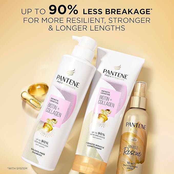 Pantene Pro-V Miracles Infinite Lengths Biotin + Collagen Sulfate-Free Shampoo 13.5 FL OZ