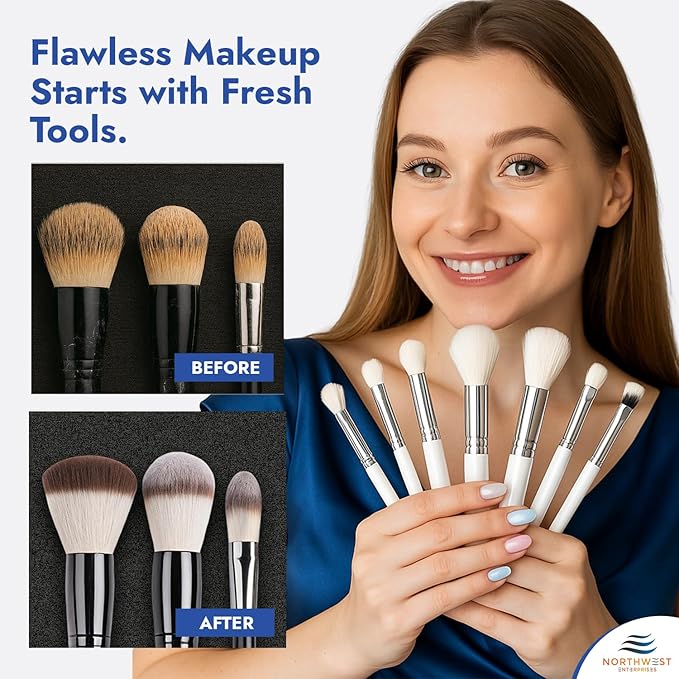 NORTHWEST ENTERPRISES Makeup Brush Cleaner Solution for Electric Makeup Brush Cleaner Machines - Professional Grade (8 ounces)