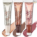 FOCALLURE 3 PCS Liquid Contour Stick,Moisturizing Highlighter,Blush and Bronzer,Silky Cream Contouring Pen with Soft Cushion Applicator,Long Lasting Face Illuminator Makeup,Sahara Time