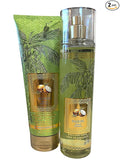 Bath and Body Works Lotion, Perfume Mist, Shower Gel Holiday and Tropical Fragrance Collection (Waikiki Beach Mist and Shea Cream, 2 Pc Set Full Size)