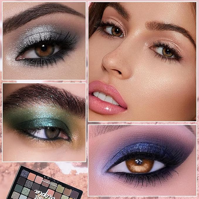 K'APEINE Nude Neutral Eyeshadow Palette, 40Colors Matte and Shimmer Eye Shadows Smokey Goth Makeup Palette Warm Brown Waterproof Makeup Kit for Everyday, Versatile Makeup Looks