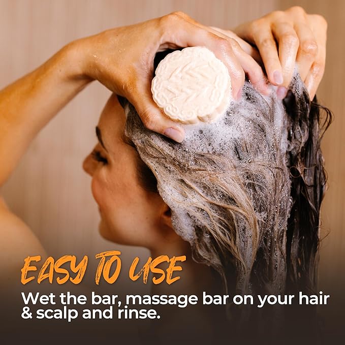 Viori Citrus Zest Essential Oil Shampoo Bar Made with Rice Water - Handcrafted All Natural Shampoo Bars - Sulfate Free