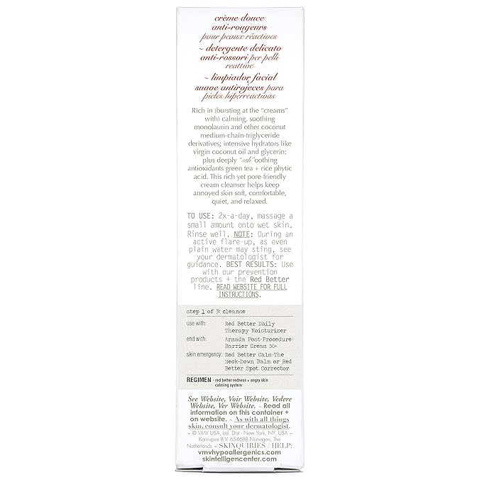 VMV Hypoallergenics Red Better Deeply Soothing Cleansing Cream, 4.06 Fl Oz