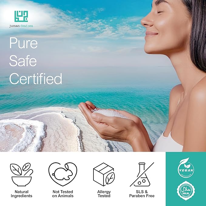 Juman Dead Sea Minerals Premium Aloe Vera & Honey Body Scrub | Gently Exfoliates and Renews Skin | Foam Scrub | SlS & Paraben Free | Vegan | 11.46 Oz