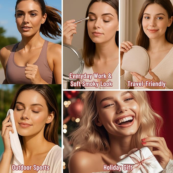 SUSIKEKI Neutral Nude Matte & Shimmer Eyeshadow Palette - 6 Colors Mini Travel Size, Highly Pigmented Rosy Eye shadow, Long Lasting Vegan Makeup Palette for Daily Use 02