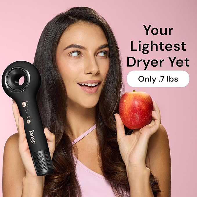 L'ANGE HAIR Axia HaloRing Ionic Hair Dryer | High Speed Professional Blow Dryer for Smooth, Frizz-Free Styles | Lightweight Brushless Motor with Concentrator & Wall Mount | 4 Heat Settings | Black