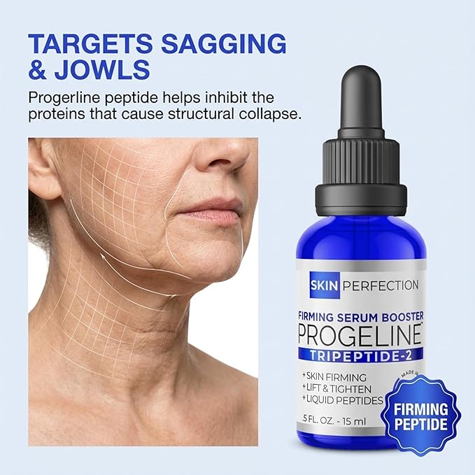 Skin Perfection Firming Serum Booster with Progeline Peptide Repair Serum Neck and Face Progeline Cream Upgrade Trifluoroacetyl Tripeptide-2 Anti-aging Diy .5 Fl Oz