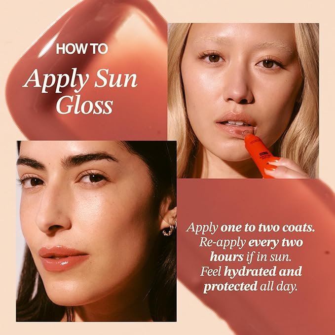 Daily Lip Sun Gloss SPF 30 in Ripe Berry (.59 Oz), Made with clean Ingredients like Mango Butter & Rosehip Oil for Nourishing and Hydrating, Hyaluronic acid for plumping, Glossy modern neutral color