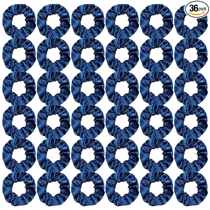 Silk Satin Scrunchies for Women Girls 36 PCS Hair Scrunchies Silk Satin Hair Ties for Thick Hair Bulk Hair Ties Hair Accessories