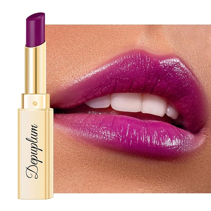 Depuplum Purple Lipstick for Women Moisture Lip Gloss Tinted Lip Balm Sheer Lipsticks for Mother's Day Nourishing Hydrate Glossy Lipstick for Dry Lips,DM90 Purple