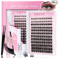 Lash Clusters Kit 10-18mm Mix D Curl DIY Extension Eye Natural Lashes False Wispy EyeLash Cluster with Bond & Seal, Glue Remover, Tweezers(U20 Lash Kits)