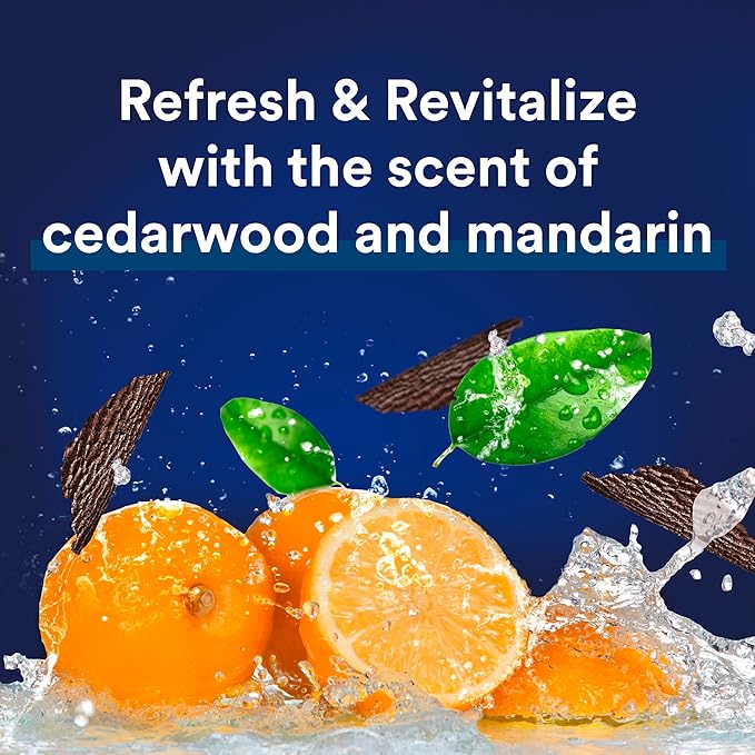 Suave Men Moisturizing Body & Face Wash, With Cedarwood and Mandarin Scent, No Parabens, No Phtahaltes, 18 Oz (Pack of 12)