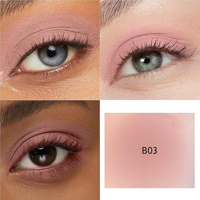 Rose Matte Eyeshadow Palette, Single Eye Shadow Palette High Pigment Rosy Brown Eyeshadow Velvet Compact Pressed Powder Primer Lightweight Blendable Crease-proof for Daily Natural Eye Makeup