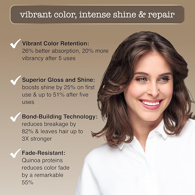 Sauce Beauty Glossy Color + Gloss + Repair, Medium Brown, Semi Permanent Hair Dye with Bond-Building and Color-Fade Protection Technology, Adds Shine & Deep Moisture, Lasts 4-8 Weeks, Stops Fade