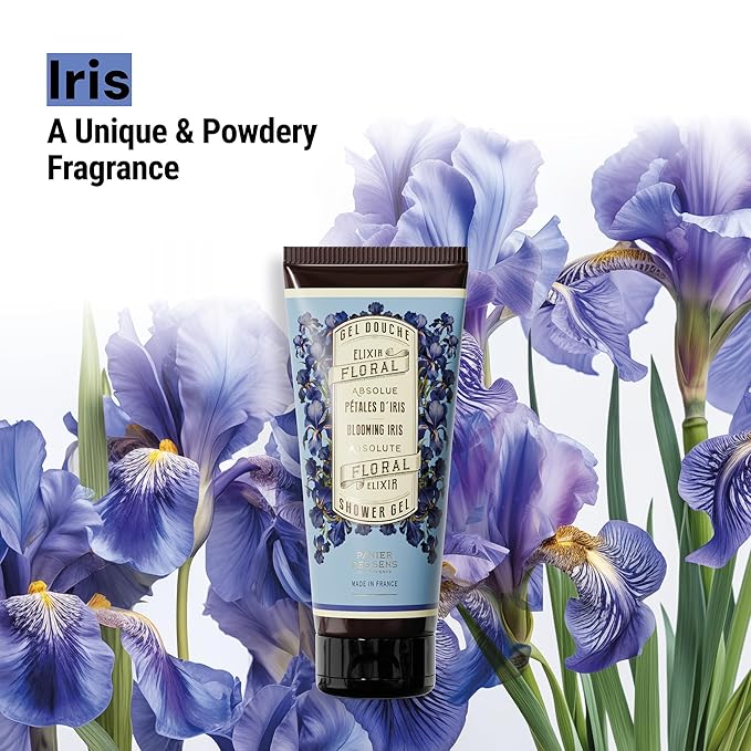 Panier des Sens - Iris Moisturizing Body Wash for Women & Men - Gentle Shower Gel - 96% Natural - Normal, Sensitive Skin - Body Care Made in France, SLS Free, Vegan - 6.8 floz