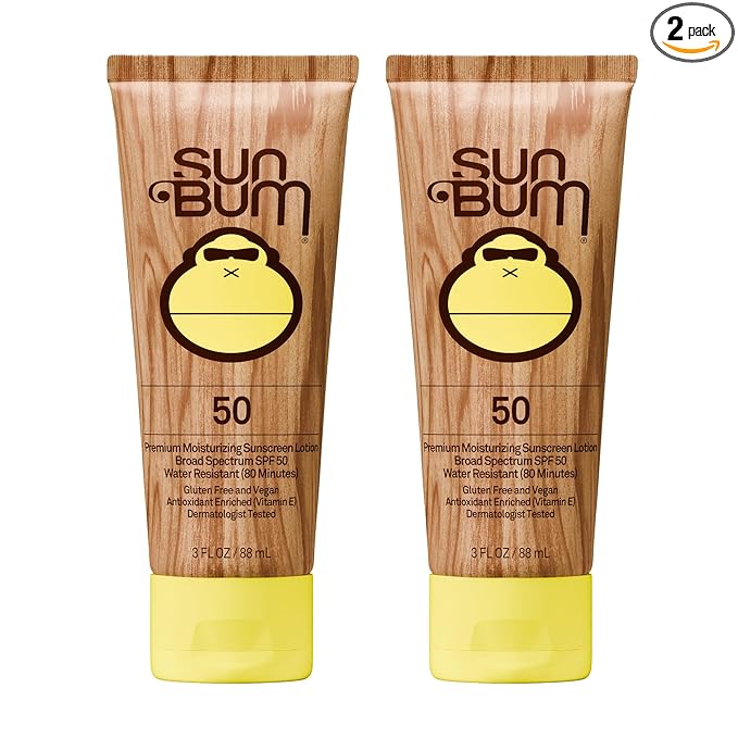 Sun Bum Original Spf 50 Sunscreen Lotion Vegan and Hawaii 104 Act Compliant (Octinoxate & Oxybenzone Free) Broad Spectrum Moisturizing UVA/UVB With Vitamin E 3 Ounce 2 Pack